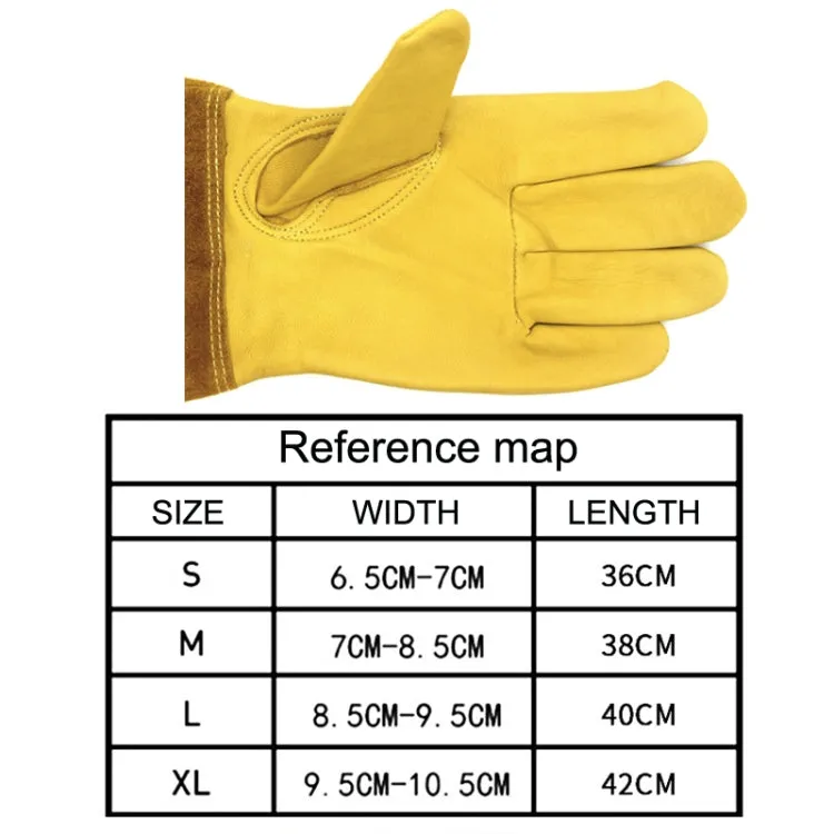 1 Pair JJ-GD305 Genuine Leather Stab-Resistant Cut-proof Garden Gloves, Size: S