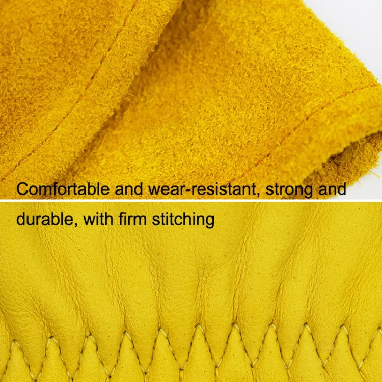 1 Pair JJ-GD305 Genuine Leather Stab-Resistant Cut-proof Garden Gloves, Size: S