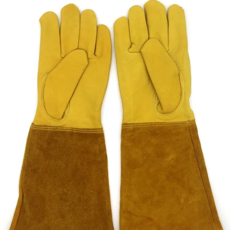 1 Pair JJ-GD305 Genuine Leather Stab-Resistant Cut-proof Garden Gloves, Size: S