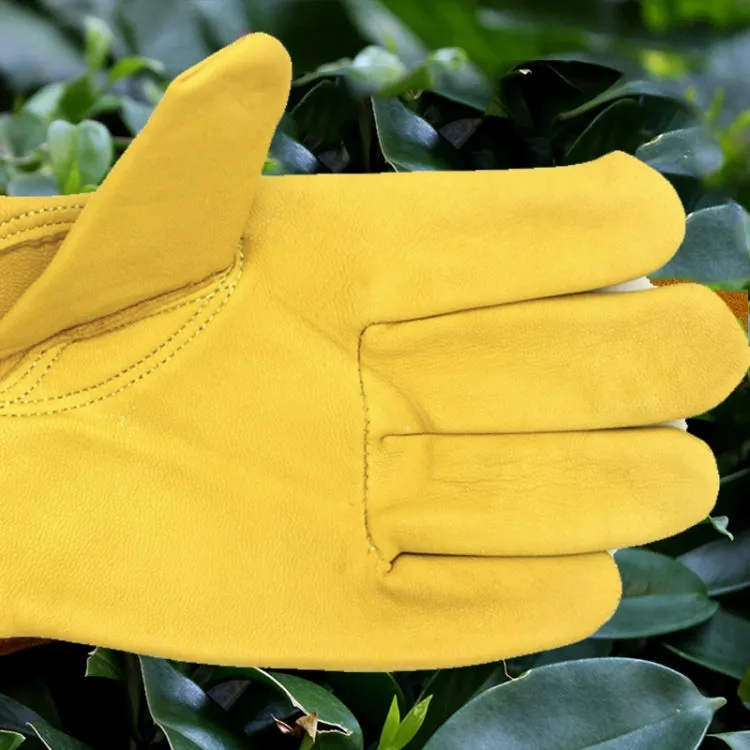 1 Pair JJ-GD305 Genuine Leather Stab-Resistant Cut-proof Garden Gloves, Size: S