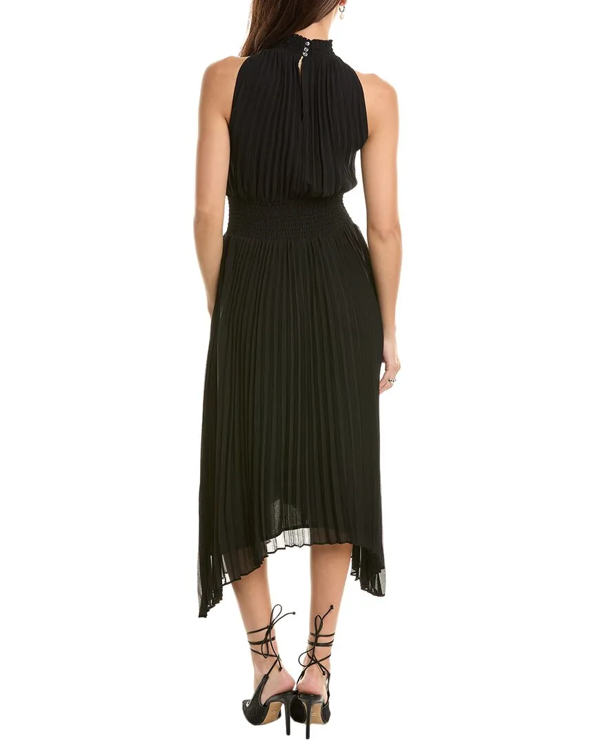 1.STATE Pleated Halter Midi Dress
