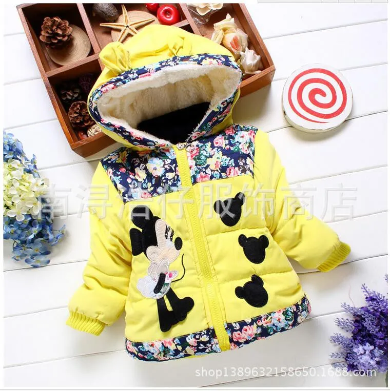 2016 fashion children's down jacket; cartoon children's winter coat jacket free shipping