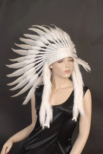 American Native Indian Headdress White