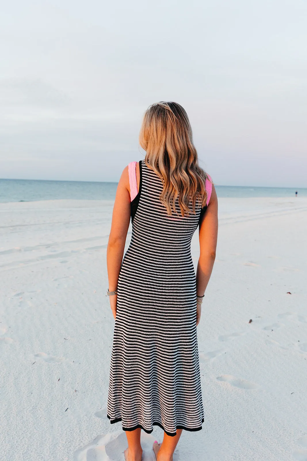 Audrey Striped Maxi Dress - Black