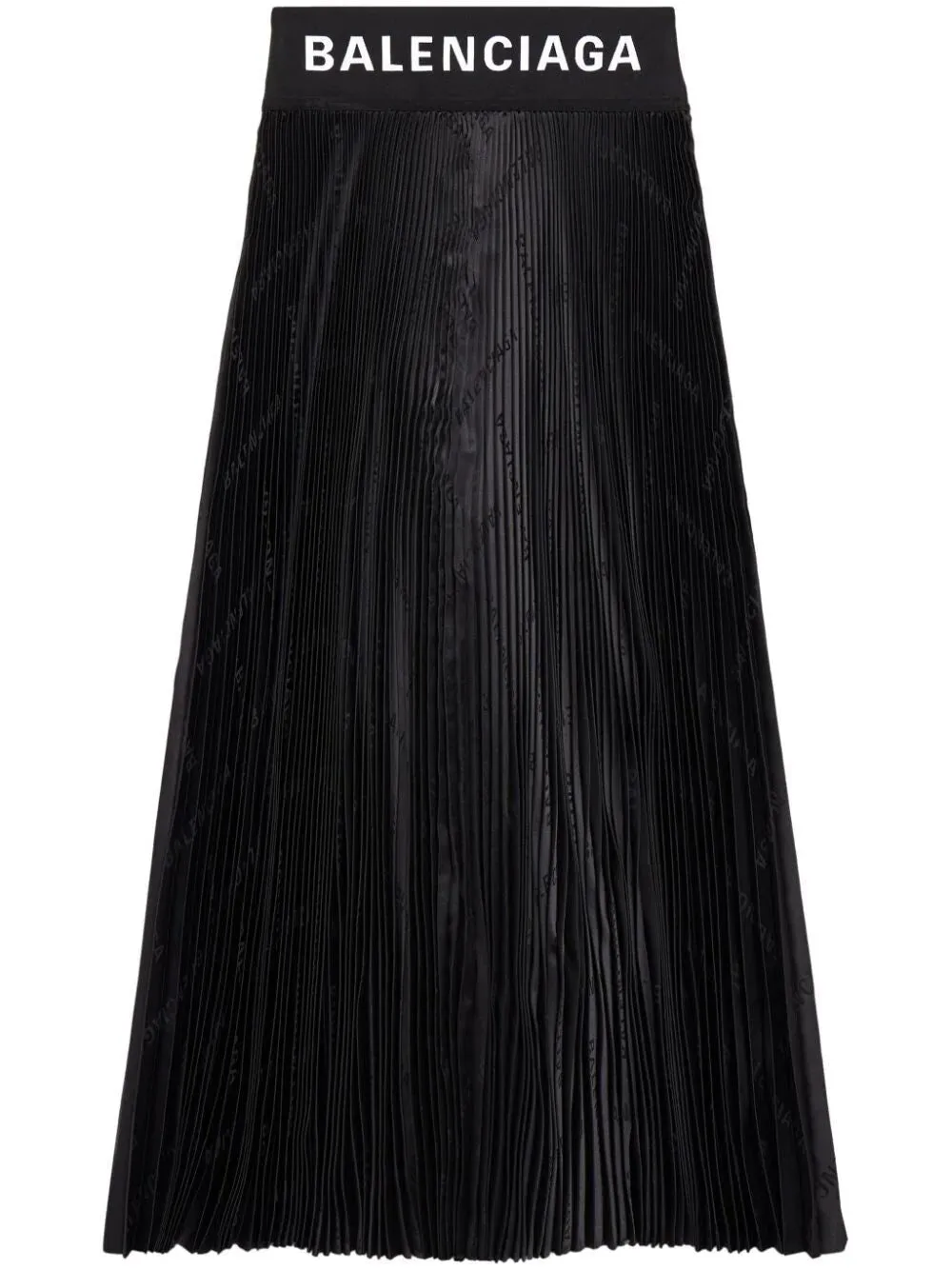 BALENCIAGA Pleated Cotton Skirt in Black for Women - SS24 Collection