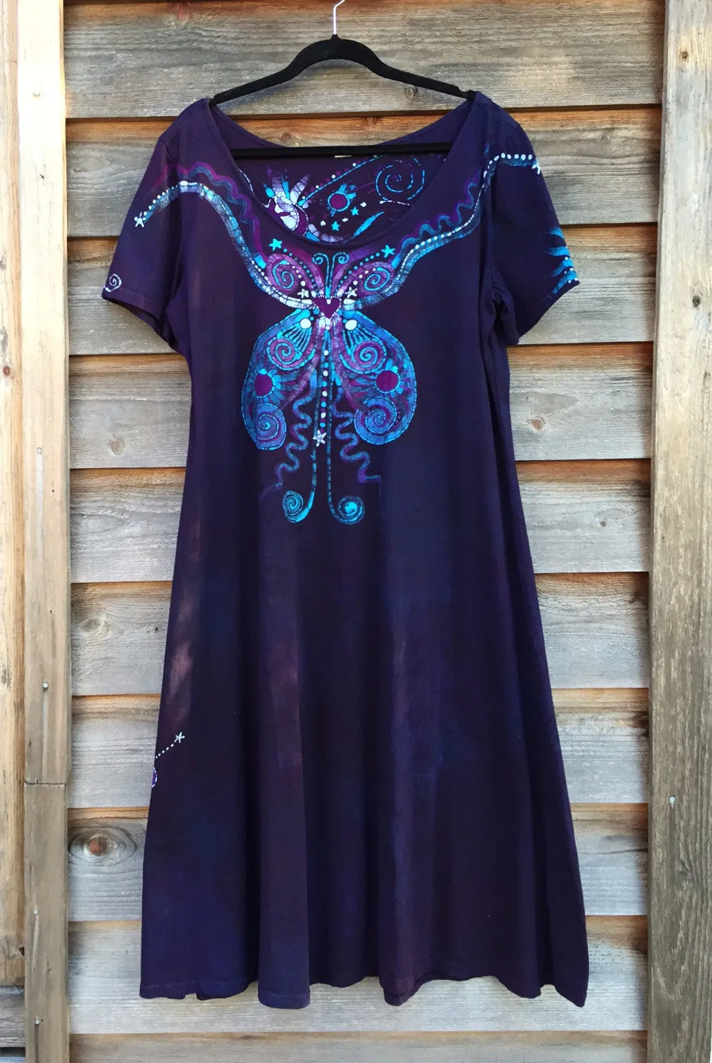 Batik Butterfly - Short Sleeve Dress