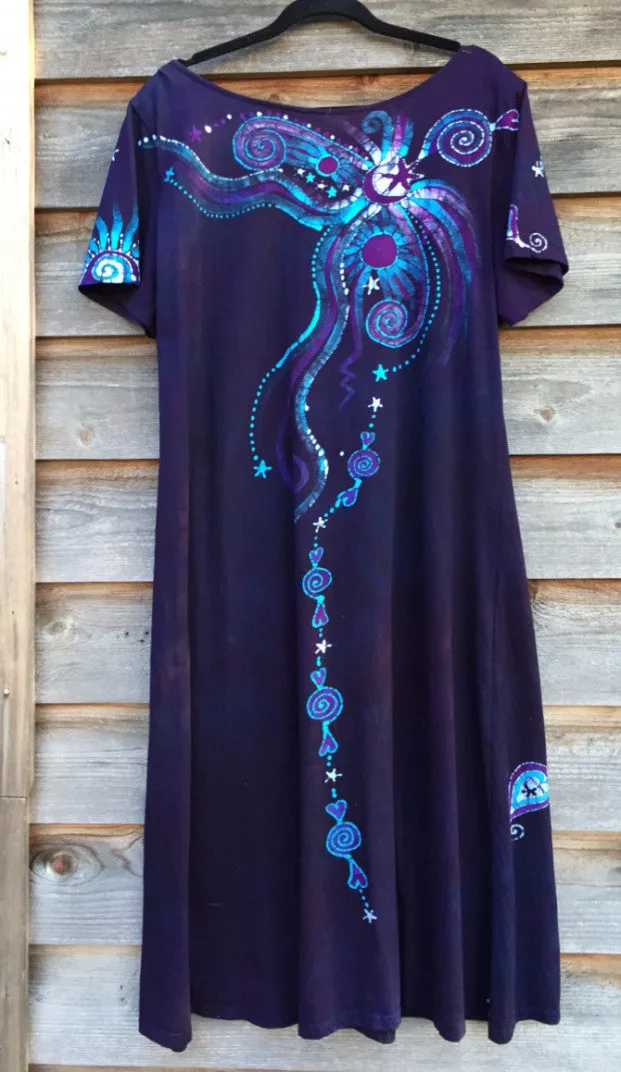 Batik Butterfly - Short Sleeve Dress