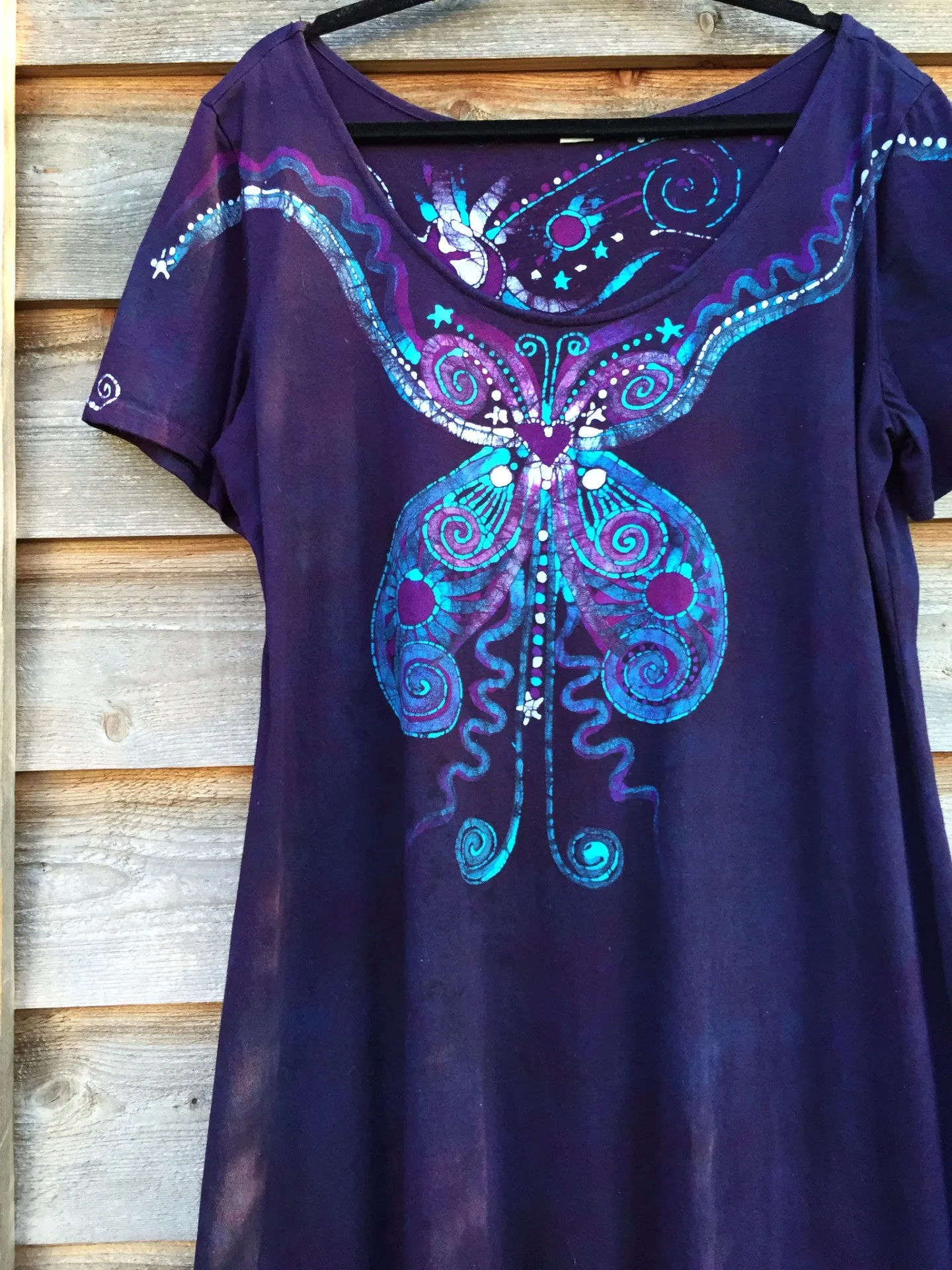 Batik Butterfly - Short Sleeve Dress
