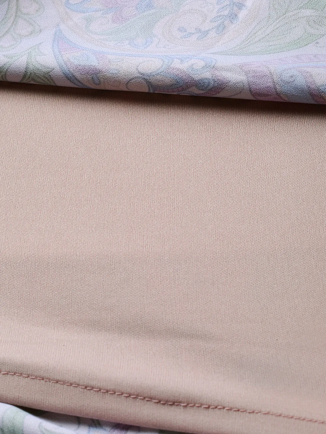 Beige Paisley Strappy Gathered Maxi
