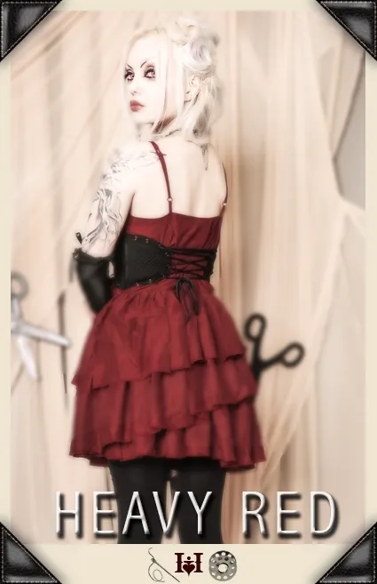 Beyond Reason Red Ruffle Corset Dress