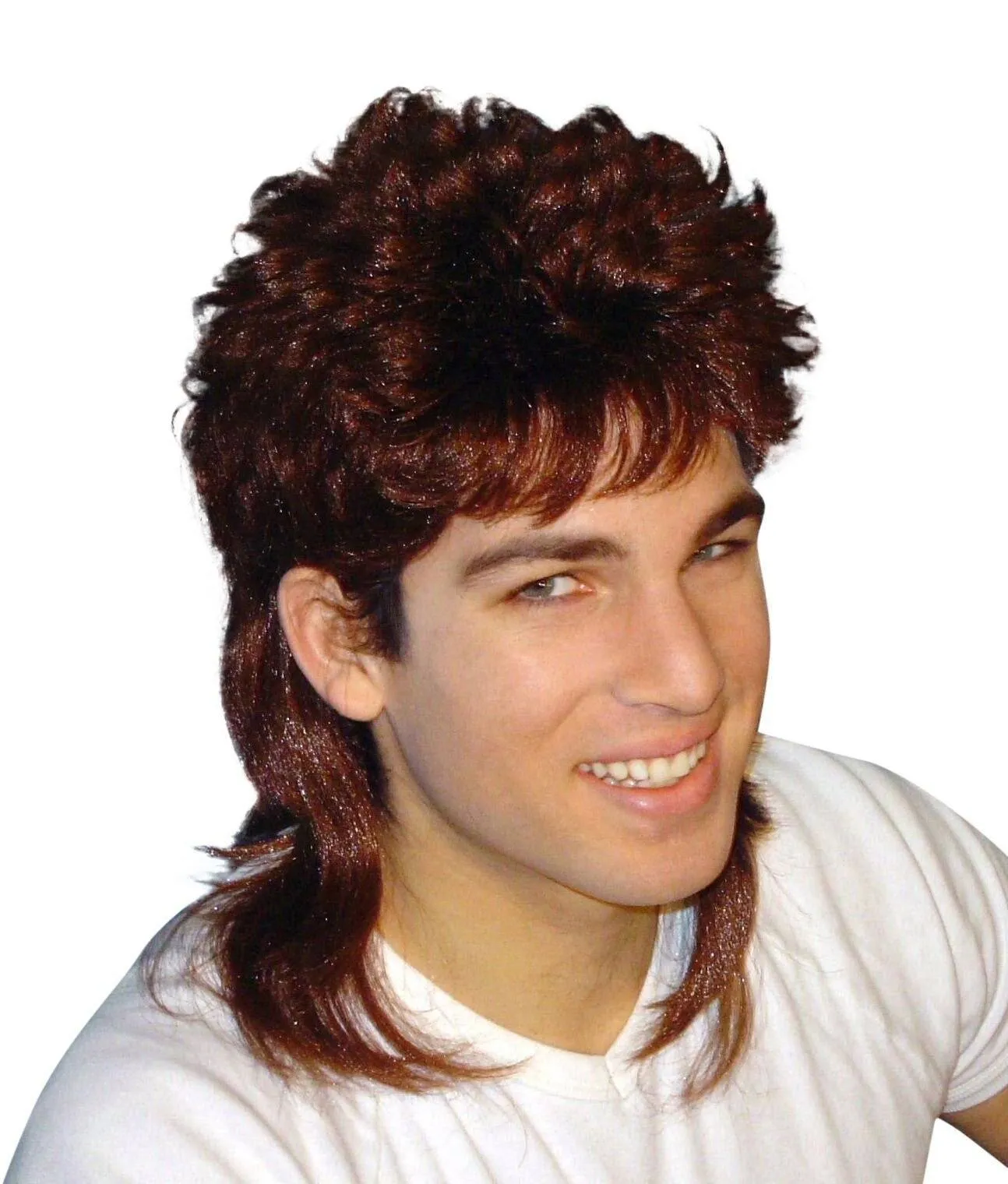 Bogan Brown Mullet Costume Wig 80's