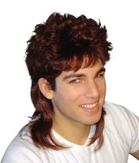Bogan Brown Mullet Costume Wig 80's
