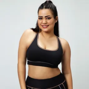 bunny hop sports bra - twilight black