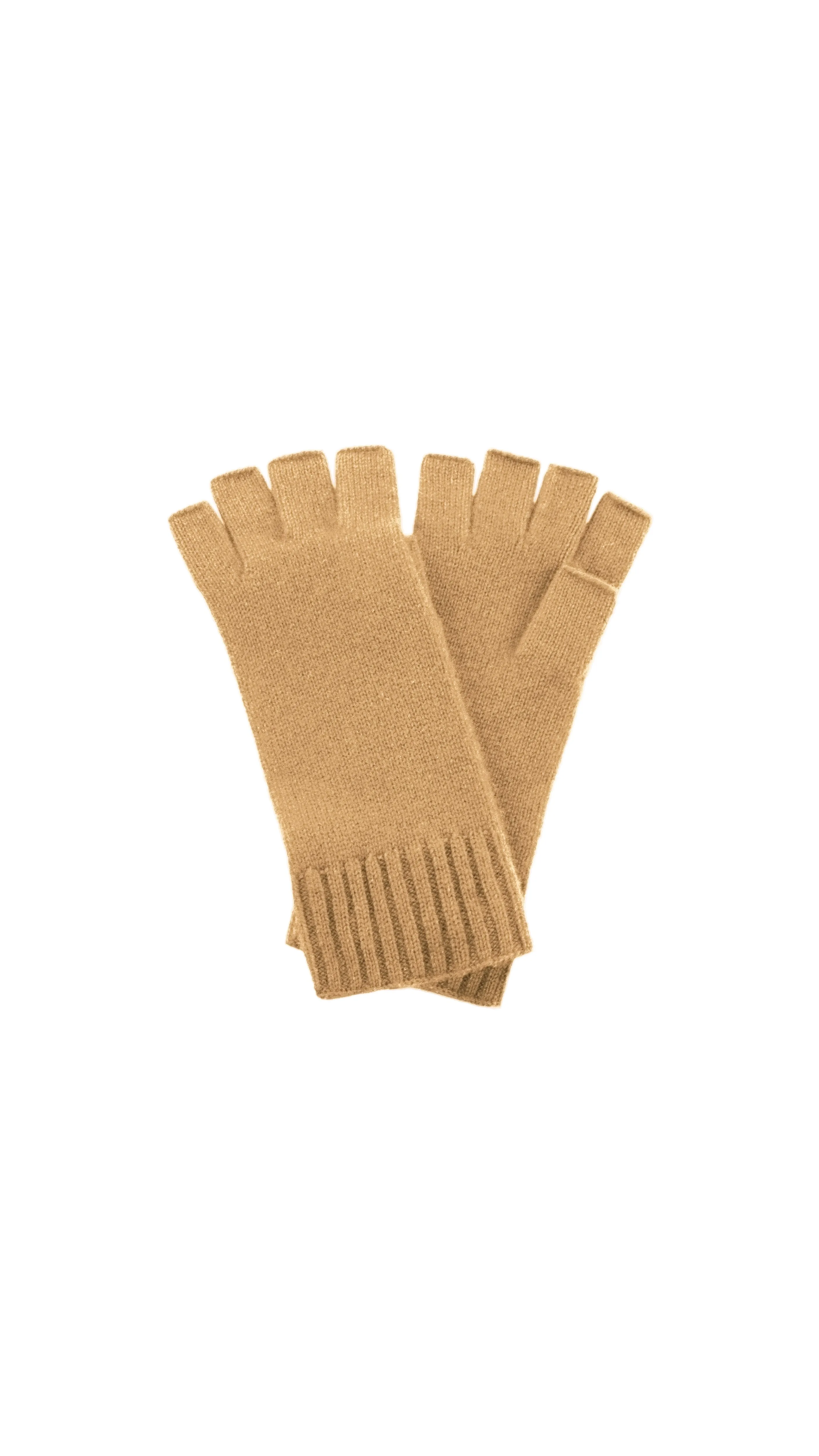 Cashmere Fingerless Glove - Baby Camel