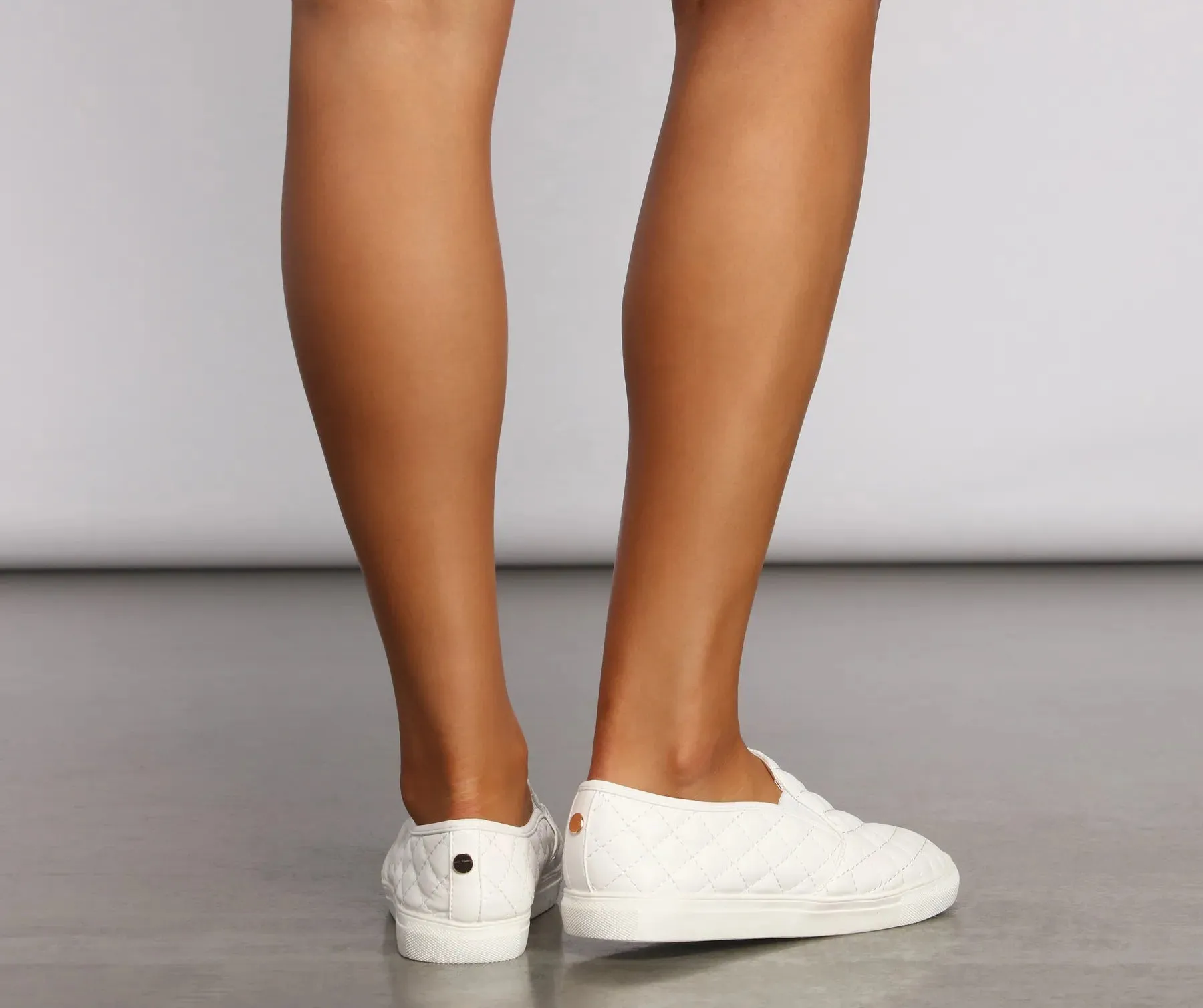 Casual Chic Quilted Faux Leather Sneakers