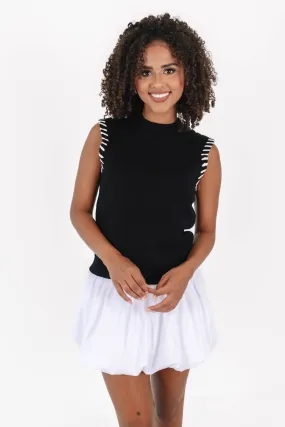 Cool Contrast Tank - Black