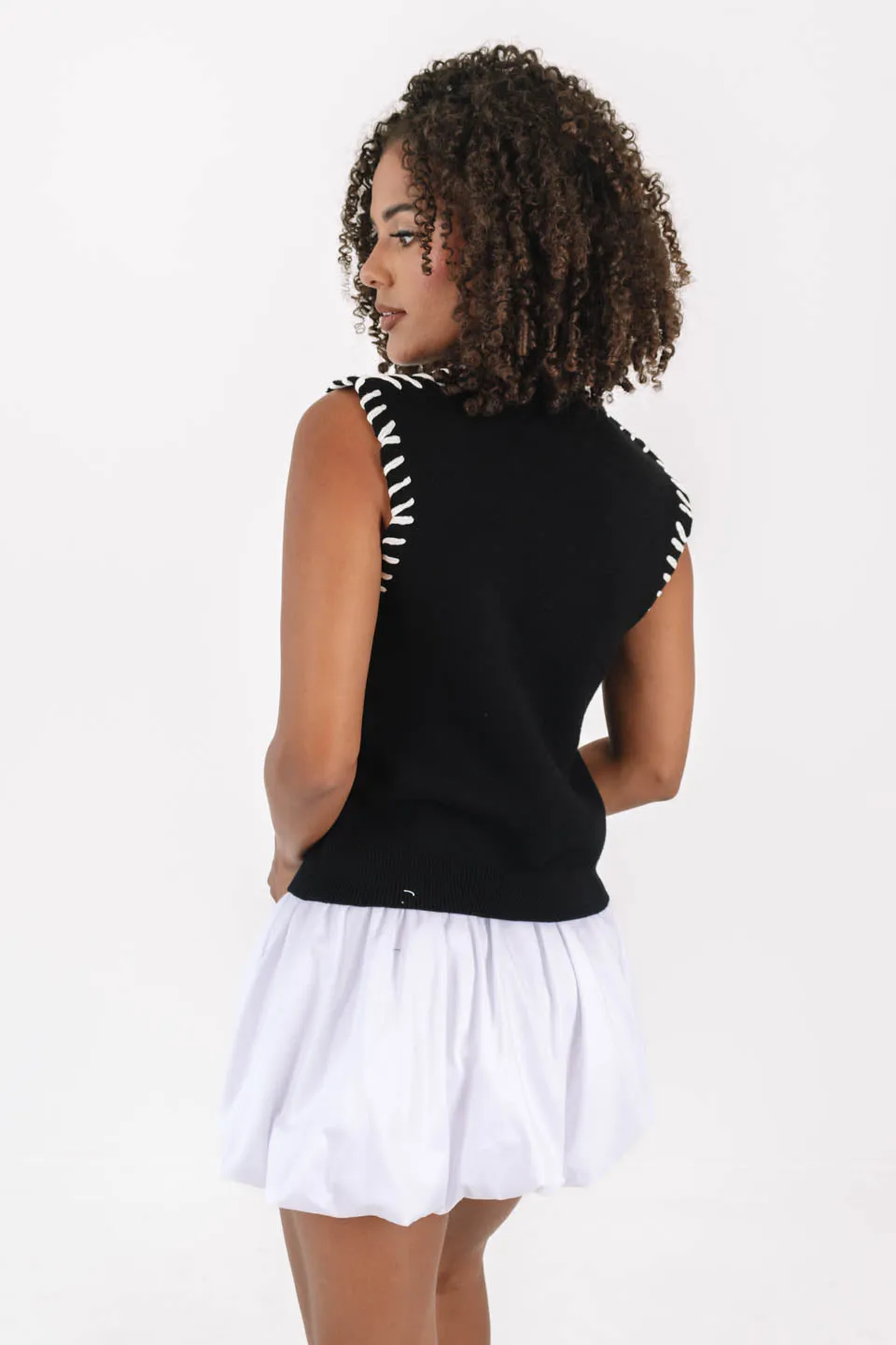 Cool Contrast Tank - Black