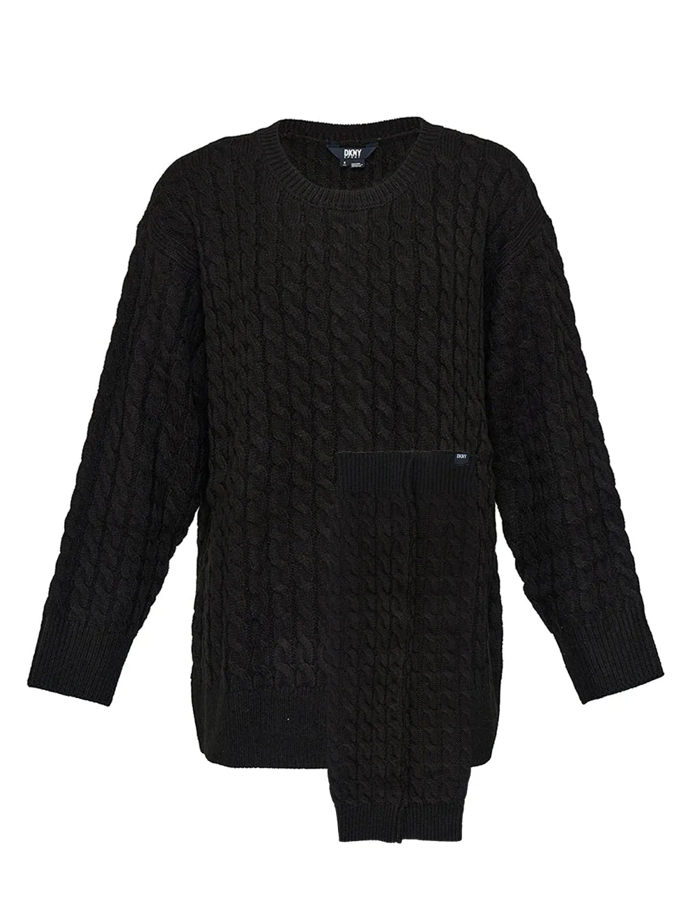 Cozy Cable Knit Sweater And Leg Warmers (Black)