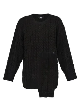 Cozy Cable Knit Sweater And Leg Warmers (Black)