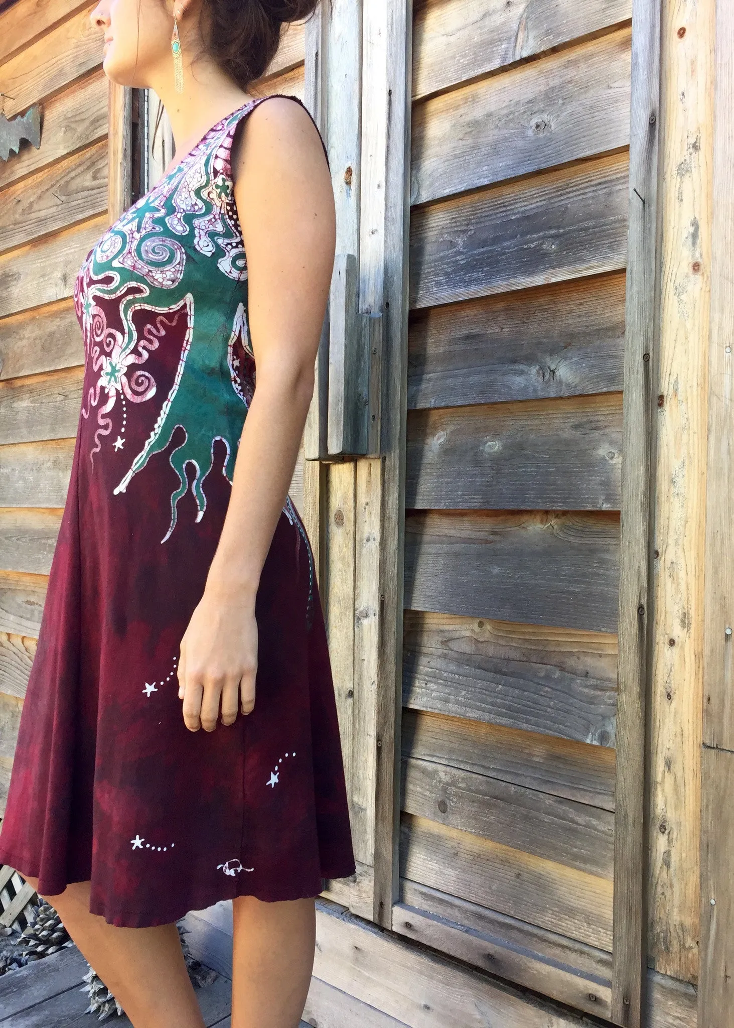 Deep Red Oak Tree Dress