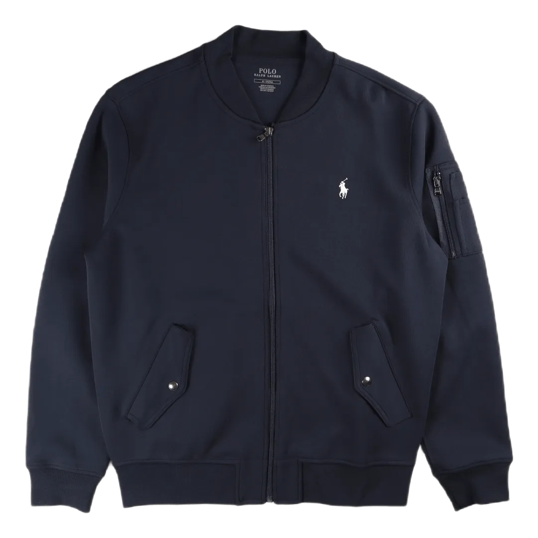 Double-Knit Bomber Jacket Aviator Navy