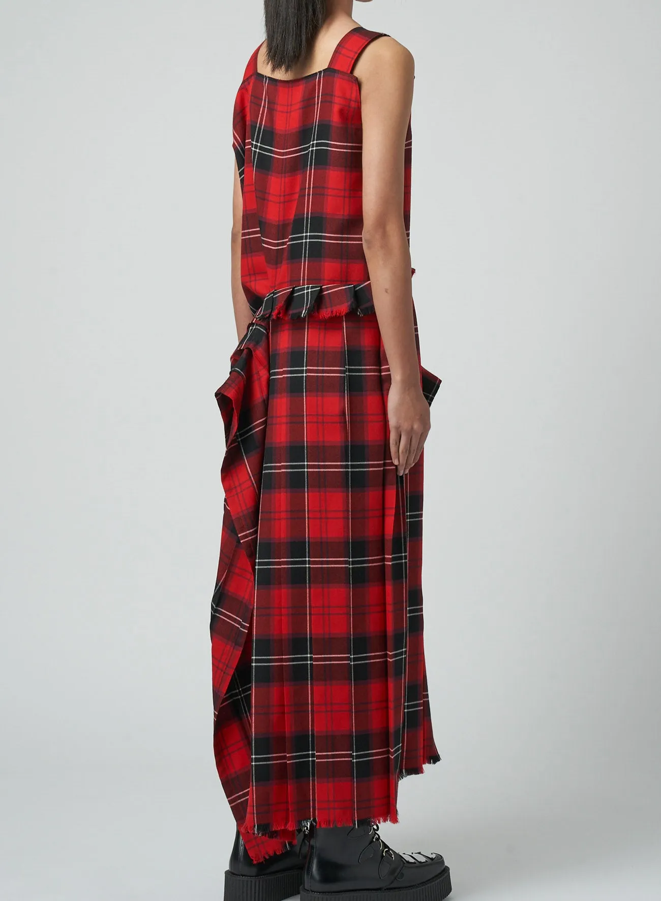 DRESS WITH PLEATED WRAP SKIRT