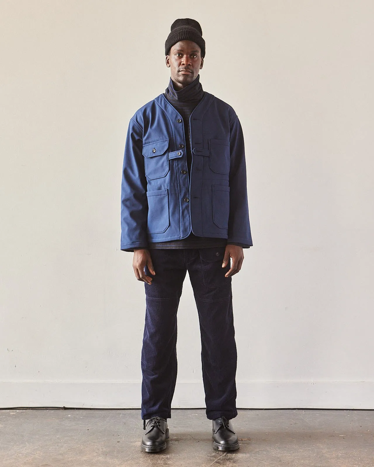 Engineered Garments Bonded Fleece Cardigan Jacket, Navy