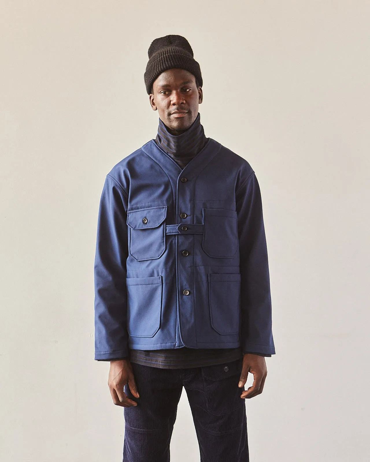 Engineered Garments Bonded Fleece Cardigan Jacket, Navy