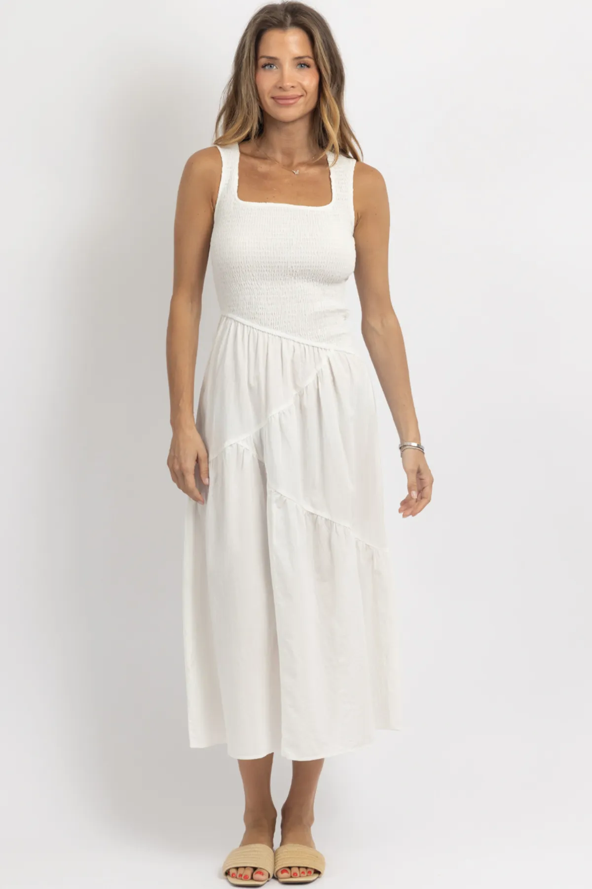 EVA ASYMMETRIC SMOCK DRESS