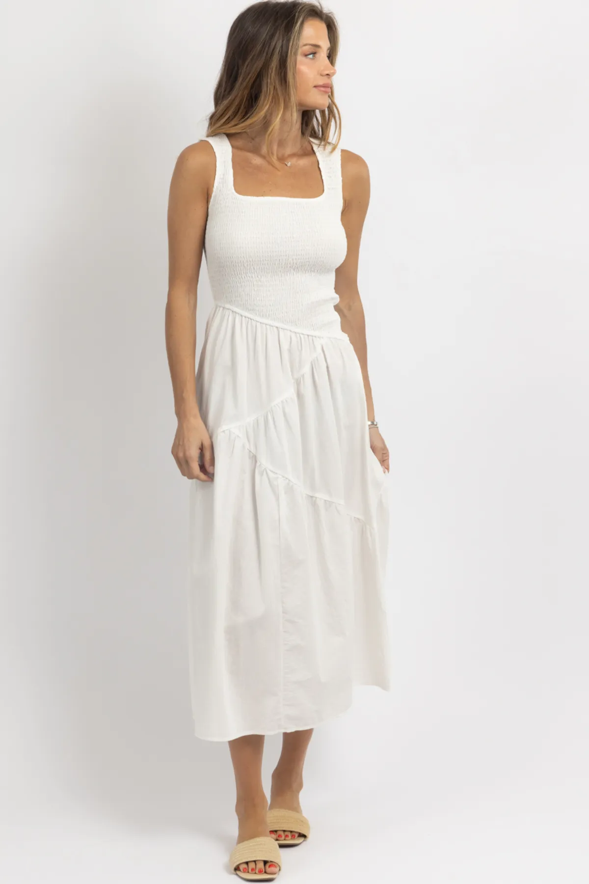 EVA ASYMMETRIC SMOCK DRESS