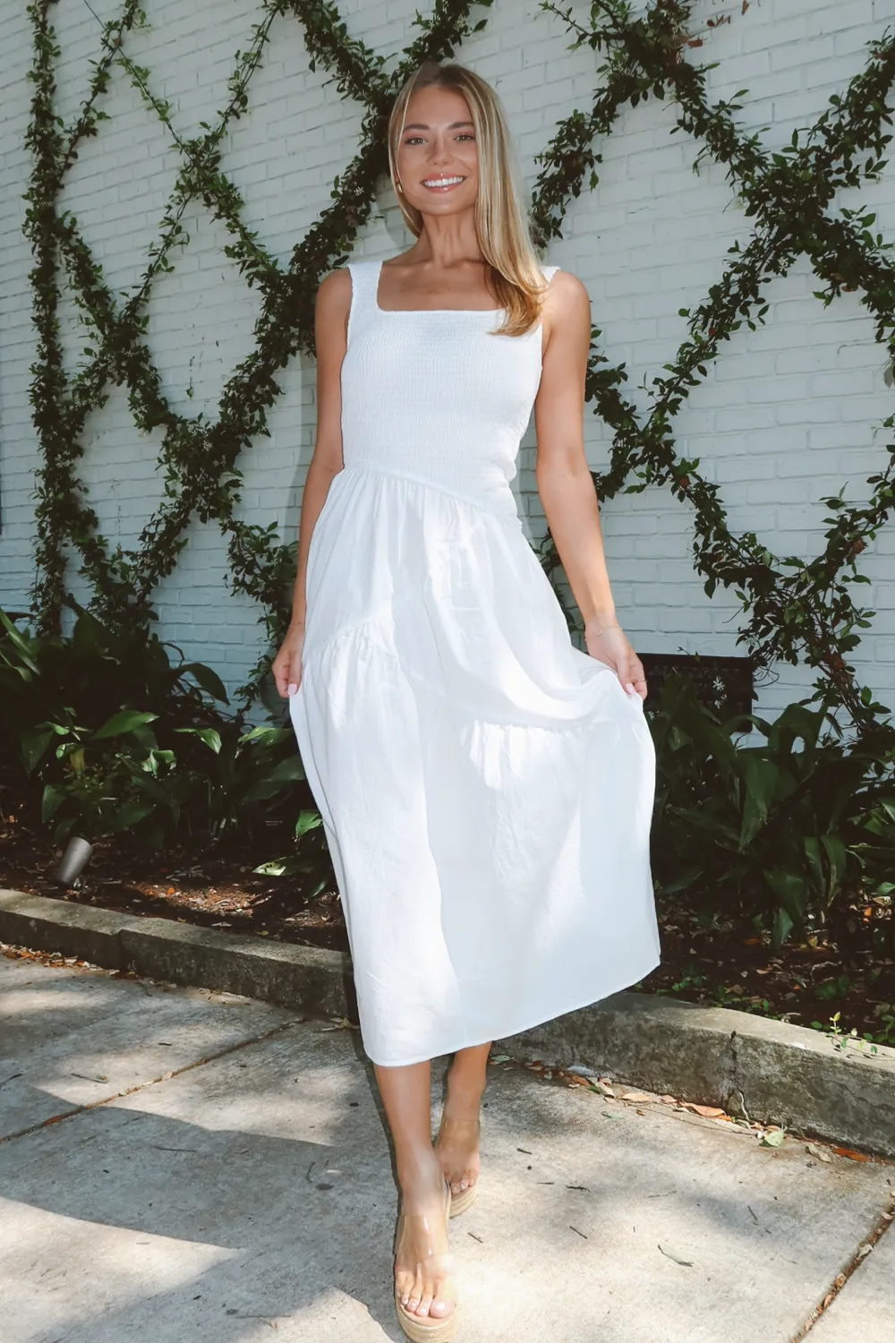 EVA ASYMMETRIC SMOCK DRESS