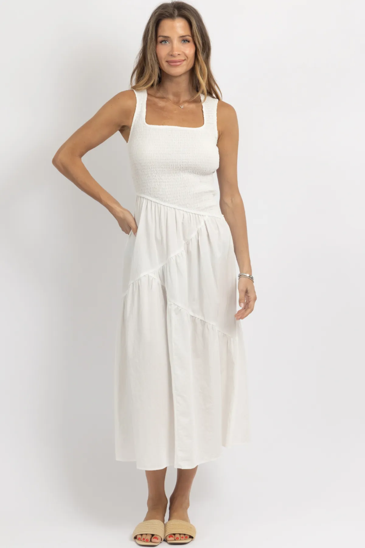 EVA ASYMMETRIC SMOCK DRESS