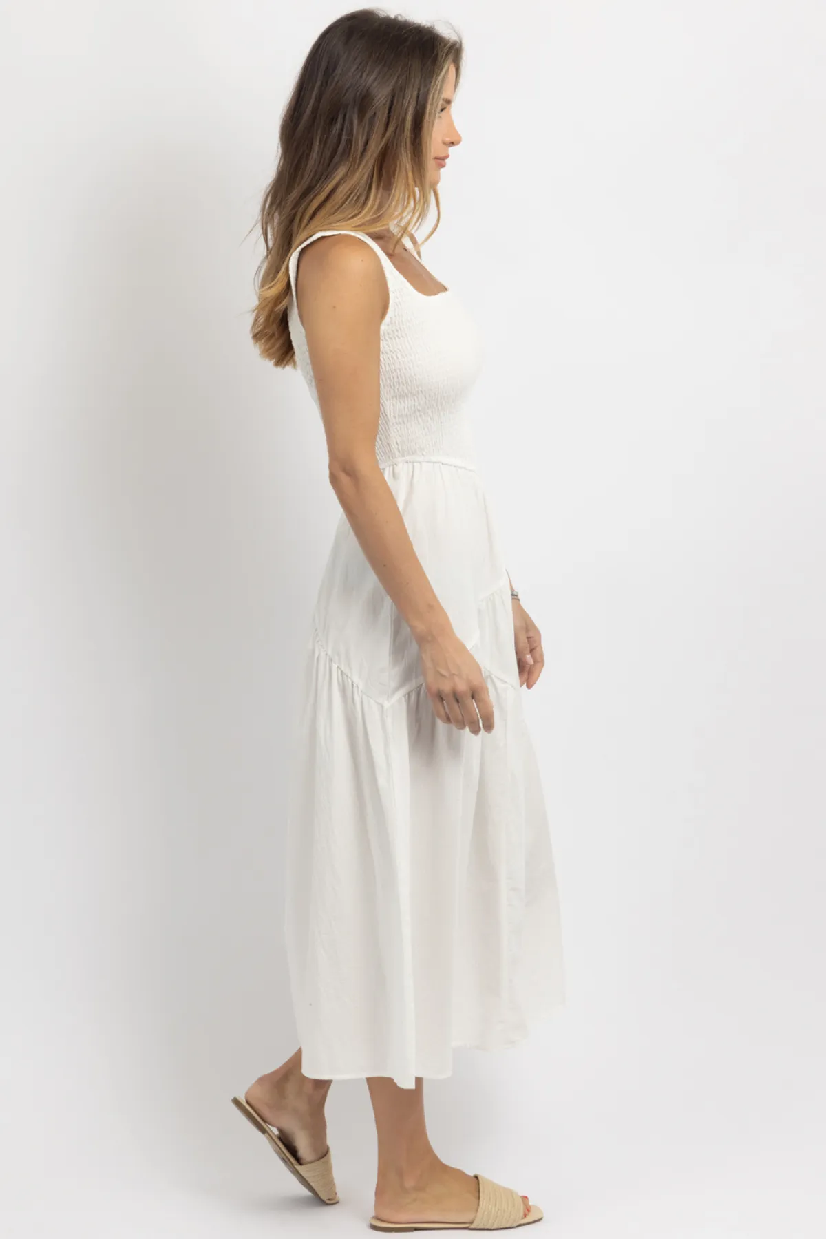 EVA ASYMMETRIC SMOCK DRESS
