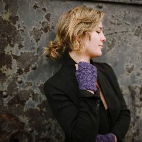 Fingerless Gloves | superfine merino wool | purple | 7" total length | Knit Witts Global