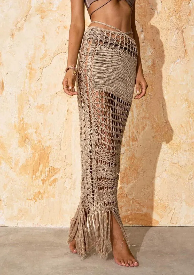 Flook Maxi Beach Crochet Skirt Calla