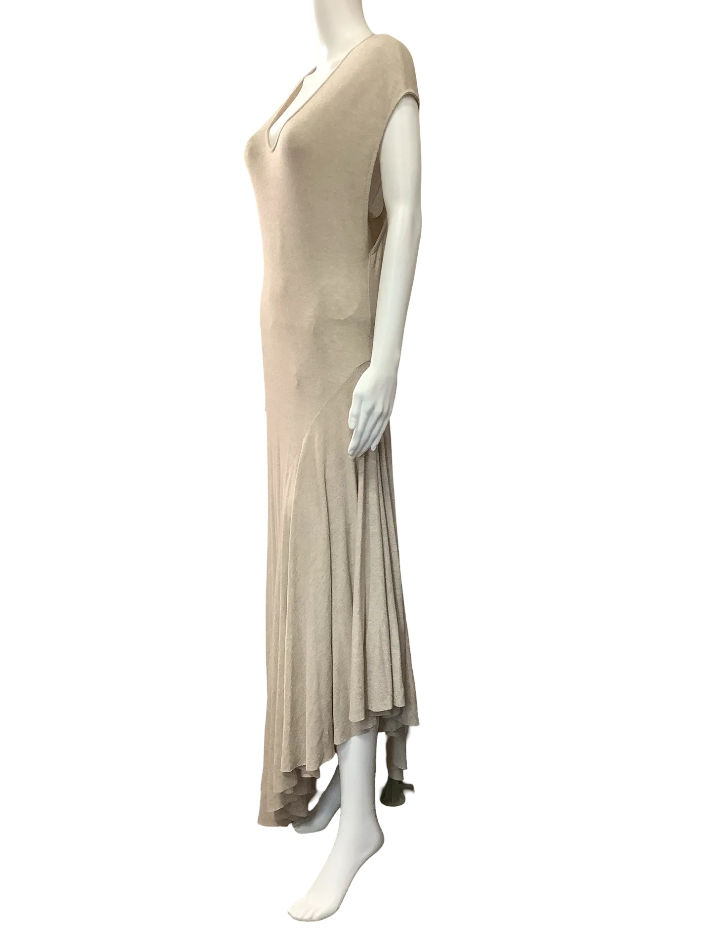 Free People Dress Knit Maxi Length V Neck Gold Size 6