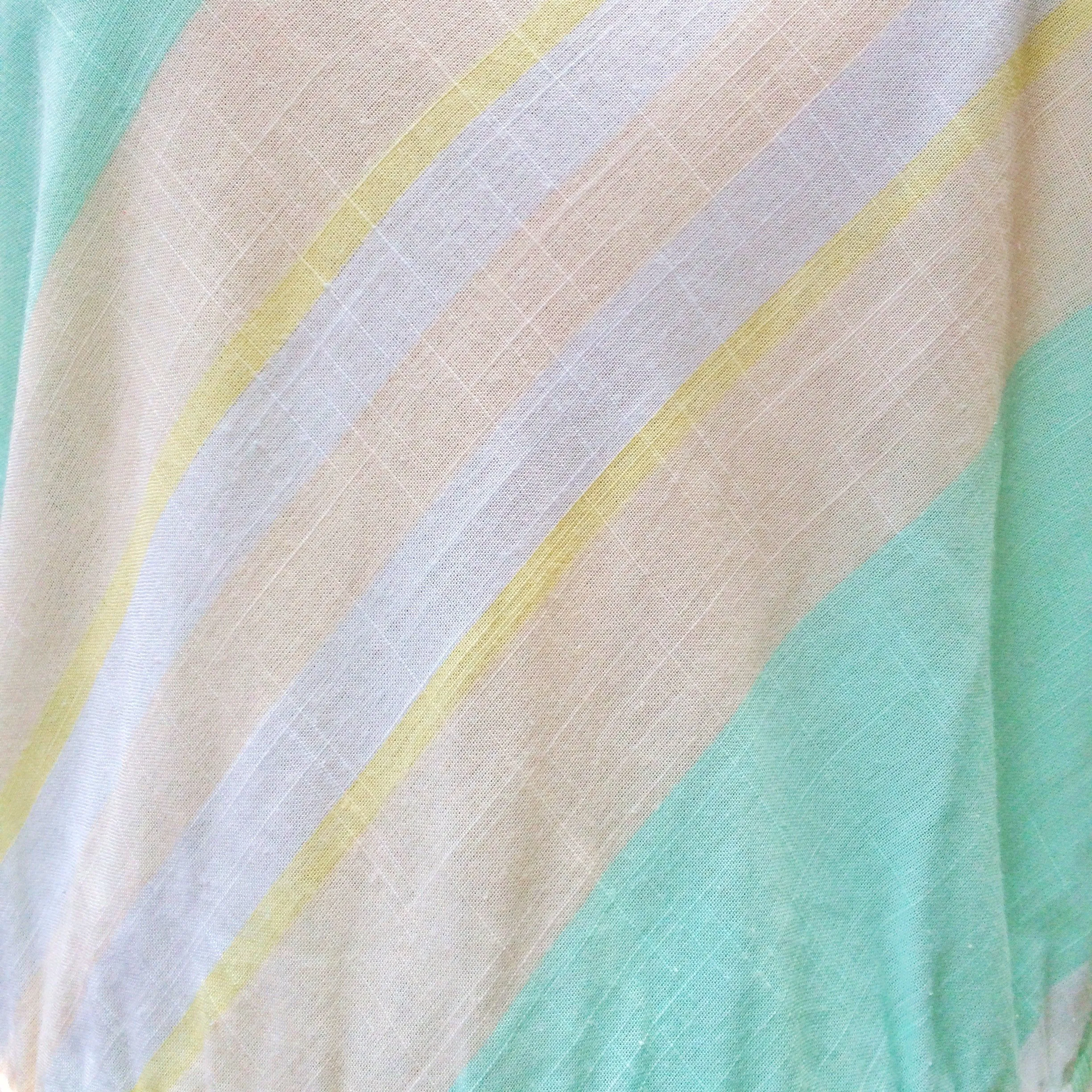 Gentle Gina | Vintage 1970s 1980s pastel Blue Pink wide stripes Dress