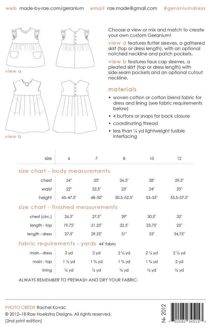 Geranium Dress - Made by Rae
