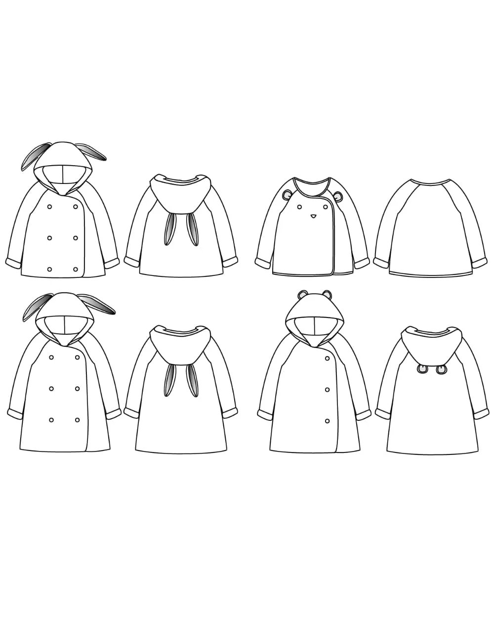 Grand'ourse Baby & Children's Cardigan Sewing Pattern (6m - 12y), Ikatee