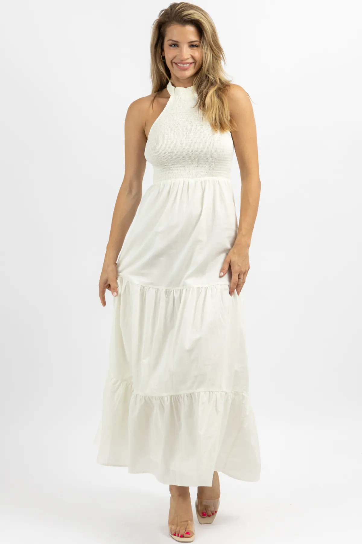 HEATWAVE SMOCK   MOCK NECK MAXI DRESS