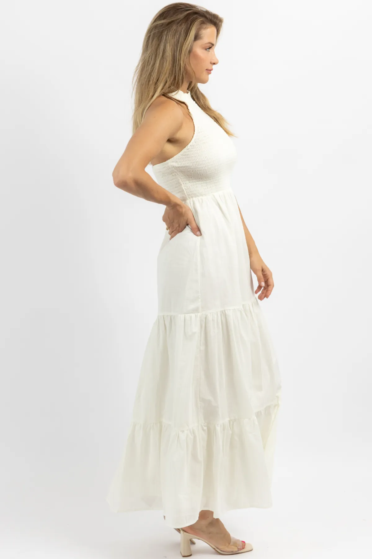 HEATWAVE SMOCK   MOCK NECK MAXI DRESS
