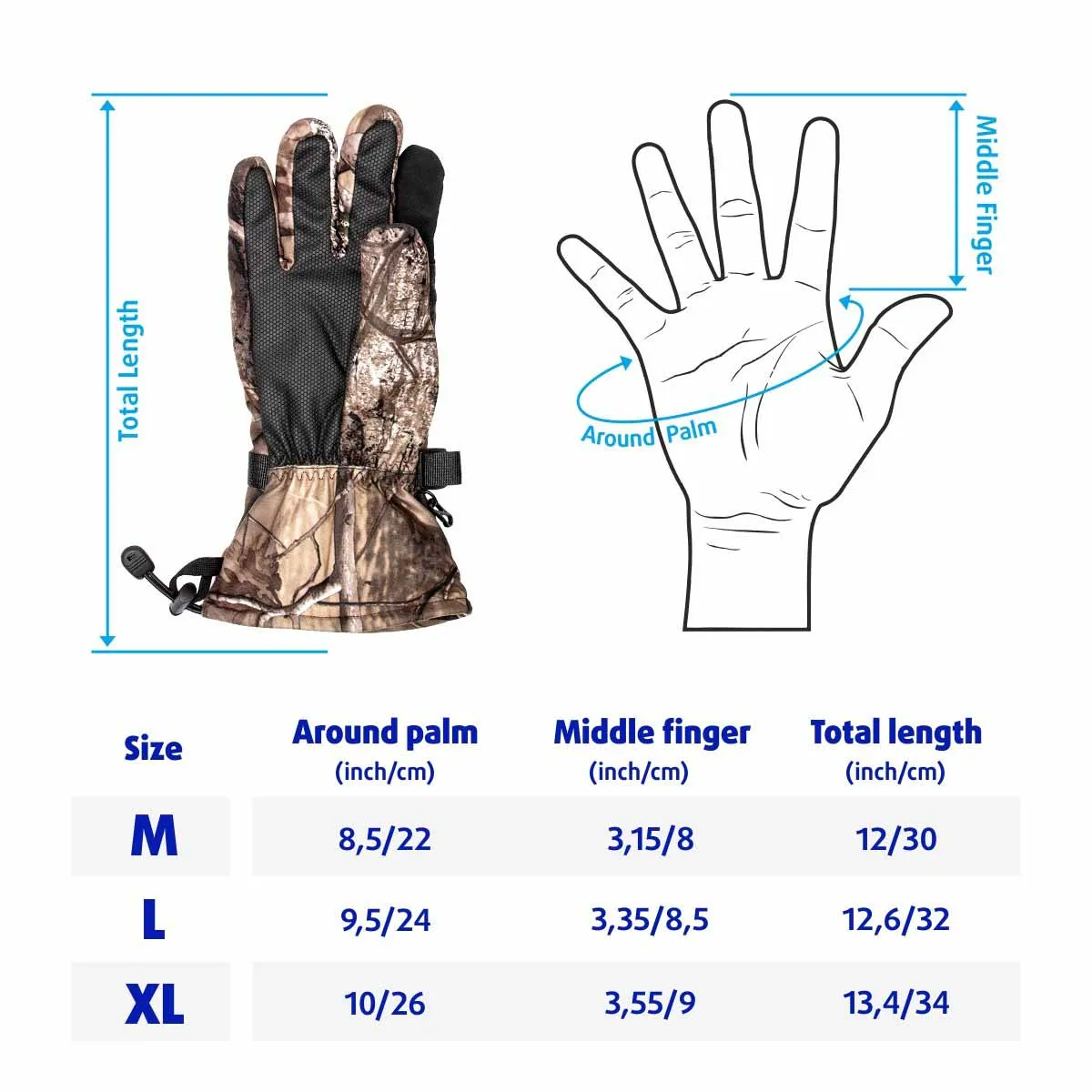 Hollow Fiber Insulated Waterproof Gloves for Men