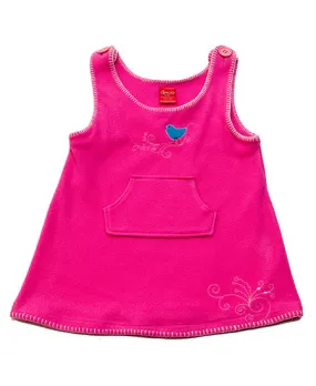 Hot Pink Bird heart fleece Dress