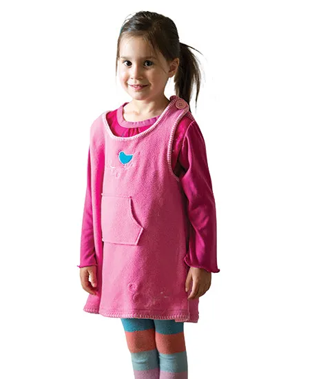 Hot Pink Bird heart fleece Dress