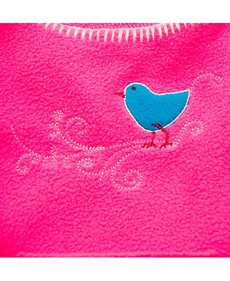Hot Pink Bird heart fleece Dress