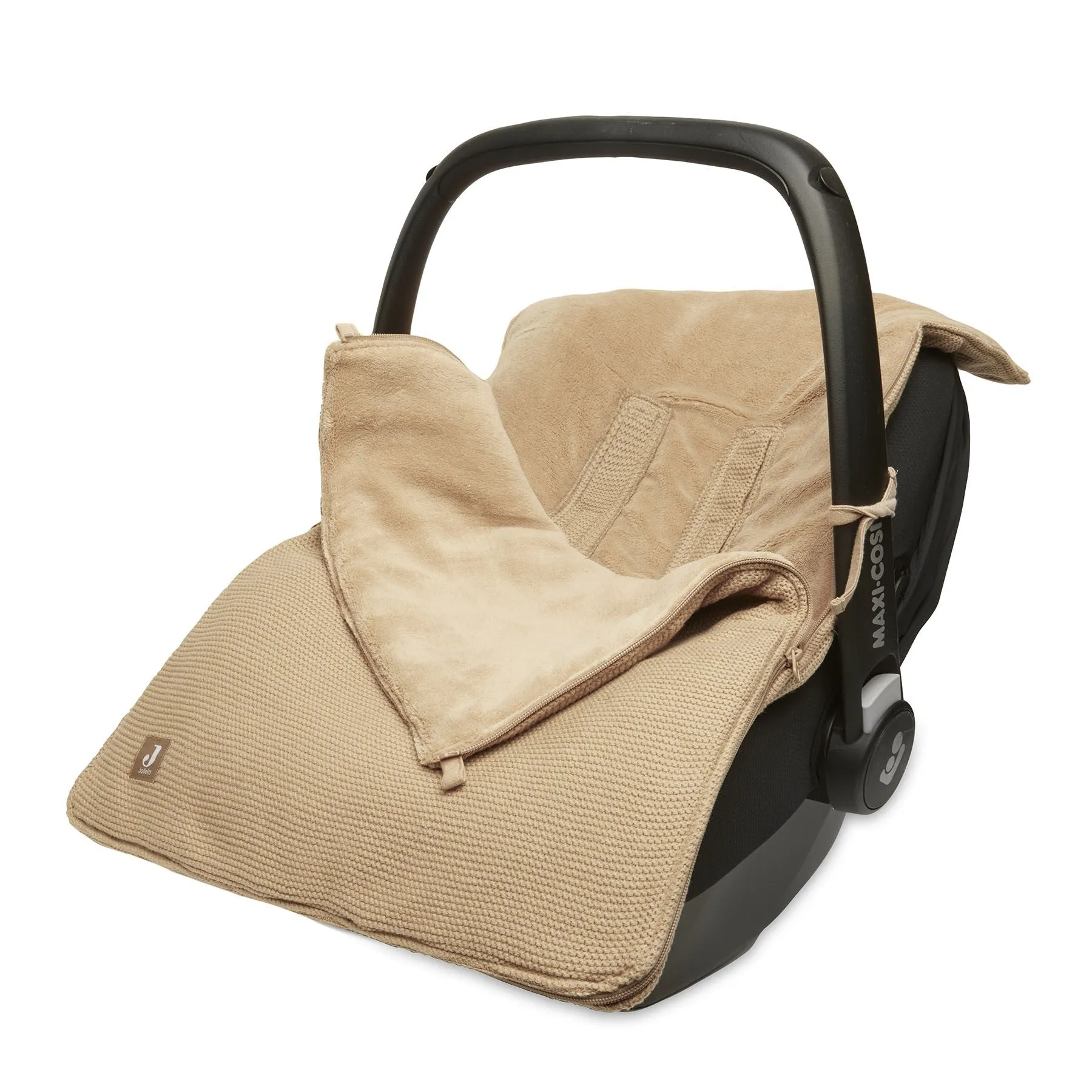Jollein Footmuff Maxi Cosi 0  3/5 point belt | Basic Knit Biscuit