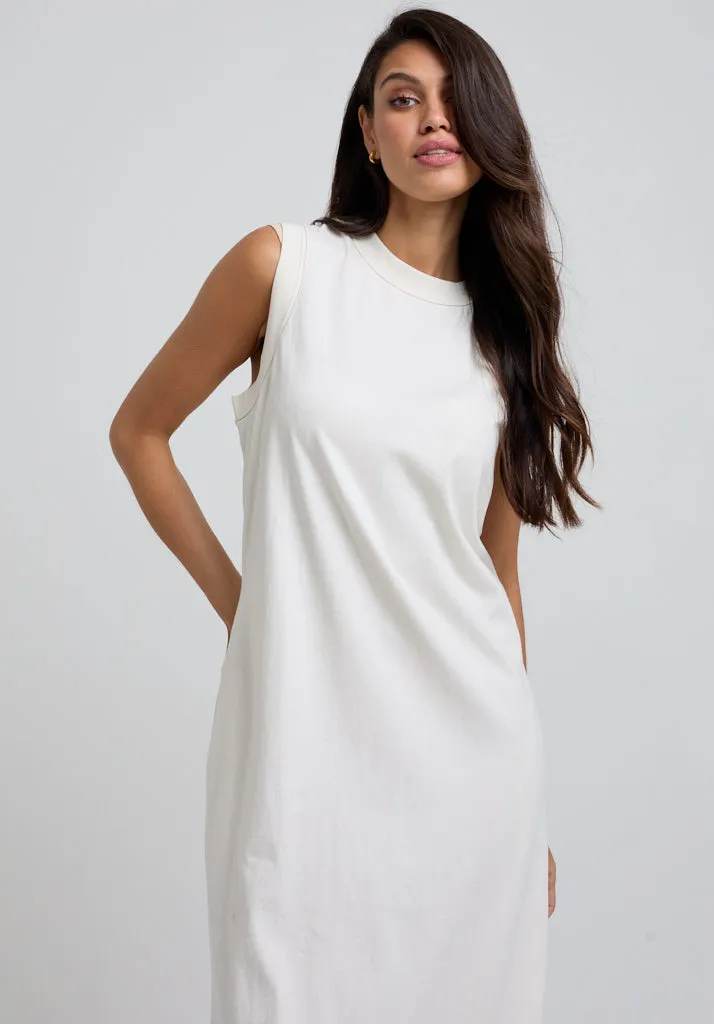 Kerri Sleeveless Jersey Maxi Dress In Cream