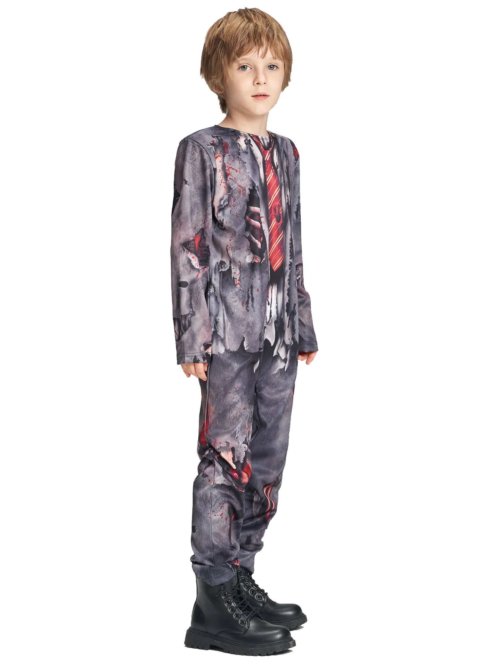 Kids Zombie Uniform Jumpsuit Halloween Costume
