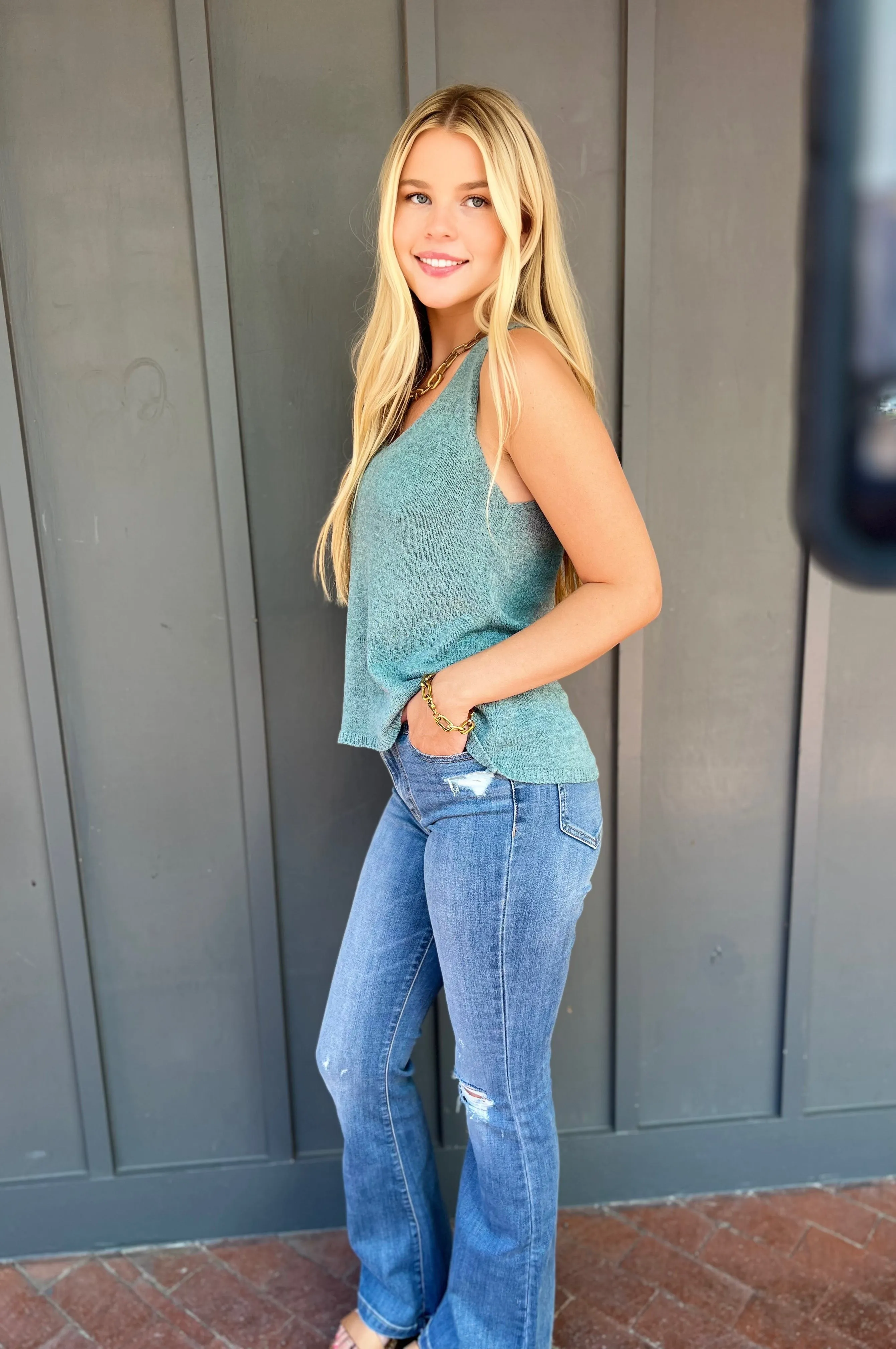 Knit Tank Teal