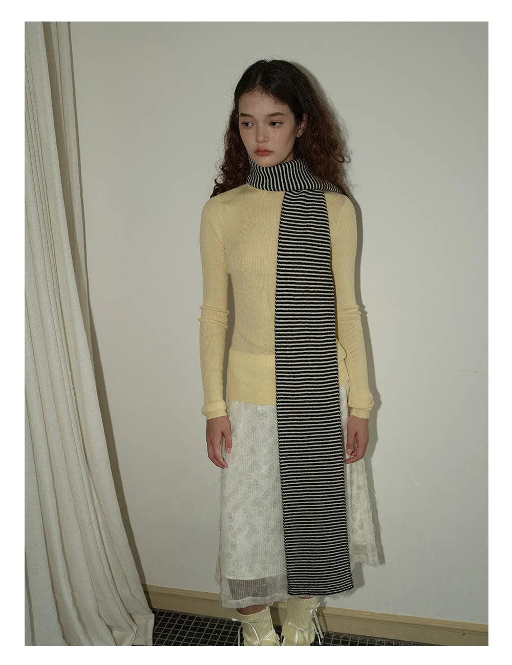 Ladies Classic Stripe Soft Knit Scarf YW4057